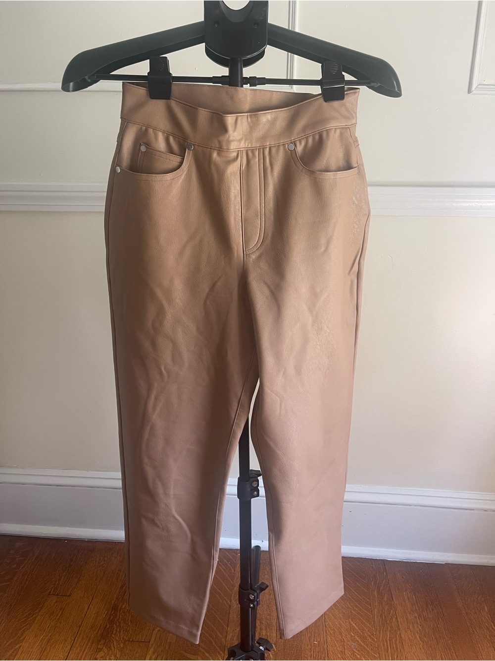 SPANX Men's Taupe Faux Leather Chinos